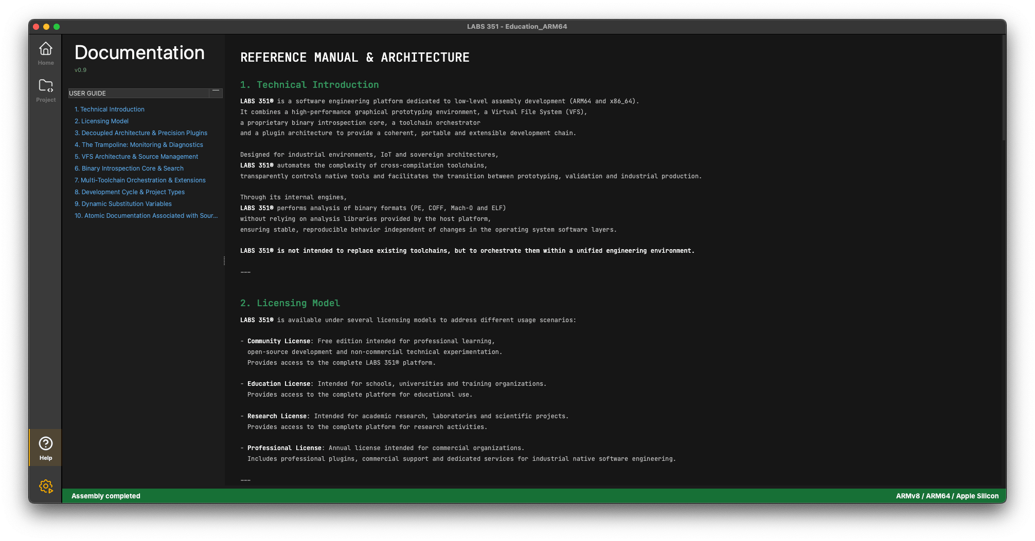 Integrated ARM technical reference with navigation and AArch64 documentation